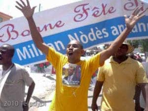 day-Rene-Civil-Lavalas-organizer-071510-by-©-Gary-Dolcine-Teledyol-300x225, Haiti: Six months after the quake, World News & Views 