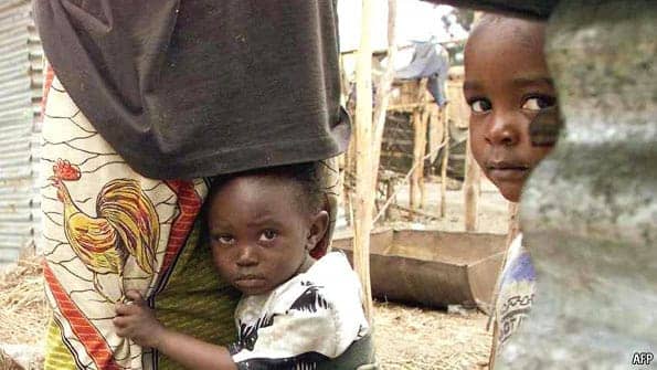 Rwandan Hutu refugees in Congo camp