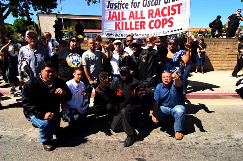 Oscar-Grant-Mehserle-rally-Walnut-Creek-071910-1-by-ILWU, Labor to state: Jail killer cops, Local News & Views 