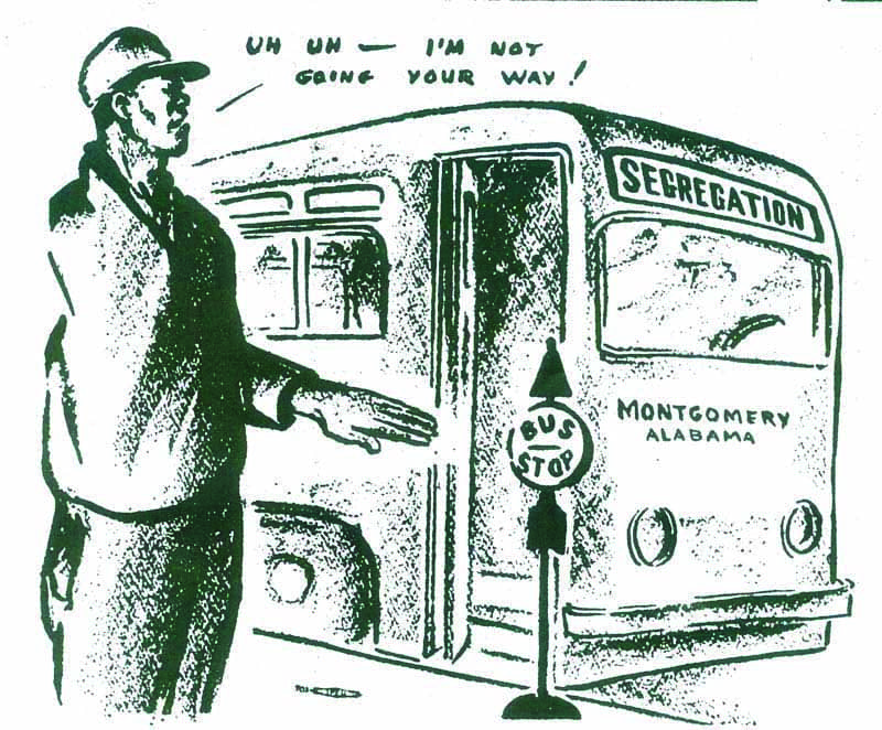 Montgomery-bus-boycott-cartoon-021356-by-Laura-Gray-The-Militant4, AC Transit riders fight for their right to ride, 55 years after Montgomery, Local News & Views 