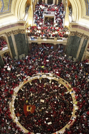 Wisconsin-State-House-021711, Tens of thousands liberate state Capitol in Madison, News & Views 