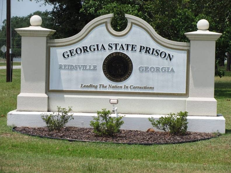 Georgia-State-Prison-welcome-sign, No breath of fresh air here, Behind Enemy Lines 
