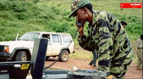 Gen.-Kagame-on-satellite-phone, Rwanda Genocide: Excuse for predator drones over Africa?, World News & Views 