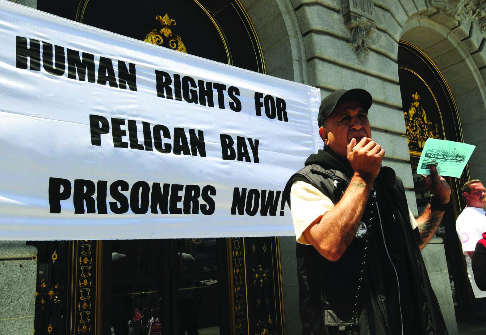 Bato-Talamantez-urges-support-for-SHU-hunger-strike-at-anti-war-on-drugs-rally-061711-by-United-for-Drug-Policy-Reform, California SHU prisoners begin hunger strike July 1, Behind Enemy Lines 
