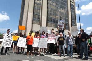 Hunger-strike-solidarity-rally-outside-Harlem-Office-Bldg-070911, Strike updates: Stop prison torture at Pelican Bay, Behind Enemy Lines 