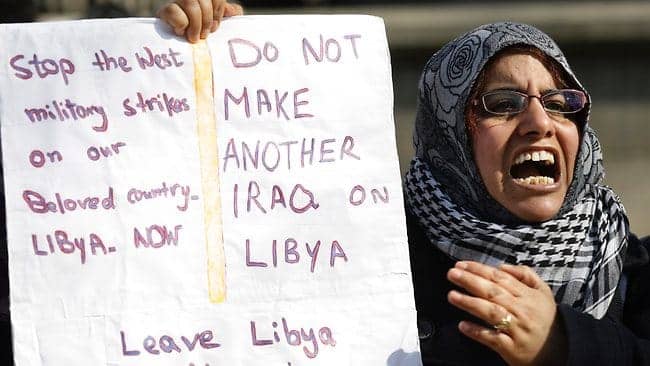 Libyan-protester-in-London, Open Letter from an African to American President Barack Obama on the war in Libya, World News & Views 