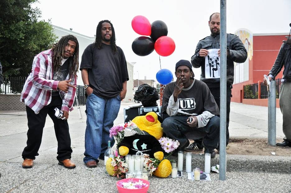 DeBray-Carpenter-Fly-Benzo-Kilo-more-at-memorial-for-Kenneth-Harding-murdered-by-SFPD-072211-by-Josh-Wolf-web, Threats or payback?, Local News & Views 