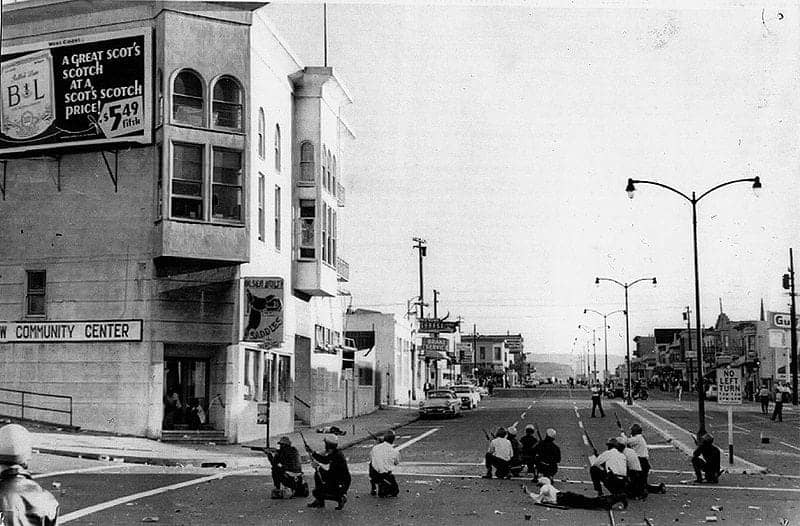 Hunters-Point-rebellion-SFPD-shooting-Commy-Ctr-Third-Newcomb-092866-courtesy-Shaping-SF-collection, 1966 Hunters Point Rebellion: Recollections of Harold Brooks and Thomas Fleming, Local News & Views 