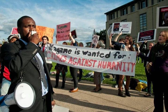 Kambale-leads-anti-Kagame-protest-at-Carnegie-Mellon-091611-by-Lindsay-Dill, Carnegie Mellon professors question university president over planned campus in Kagame’s Rwanda, World News & Views 