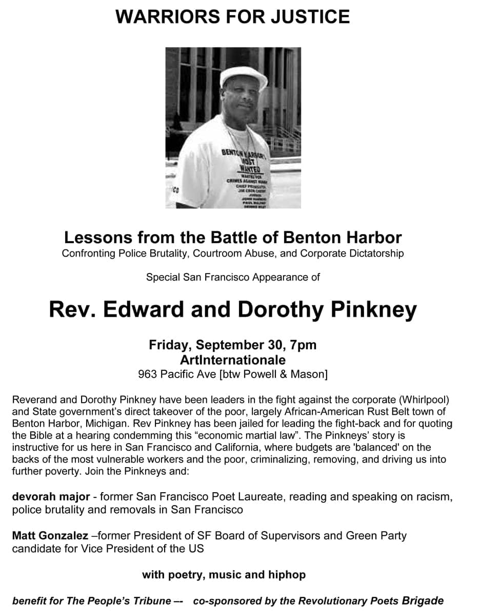 Rev.-Pinkney-event-093011, Rev. Pinkney is coming to town with ‘Lessons from the Battle of Benton Harbor’, News & Views 
