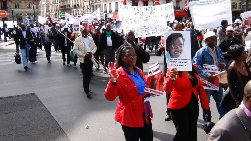 Rwandans-Congolese-protest-march-against-Kagames-visit-to-Paris-091411, Do American taxpayers really want to pay Rwanda to keep Victoire Ingabire behind bars?, World News & Views 