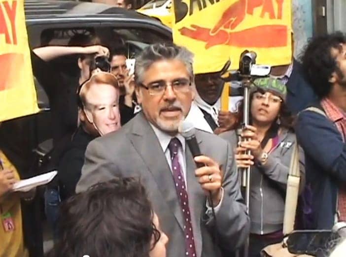 Sup.-John-Avalos-speaks-on-muni-bank-at-Occupy-SF-092911, Common cents for San Francisco: Avalos schedules public hearing on a municipal bank, Local News & Views 