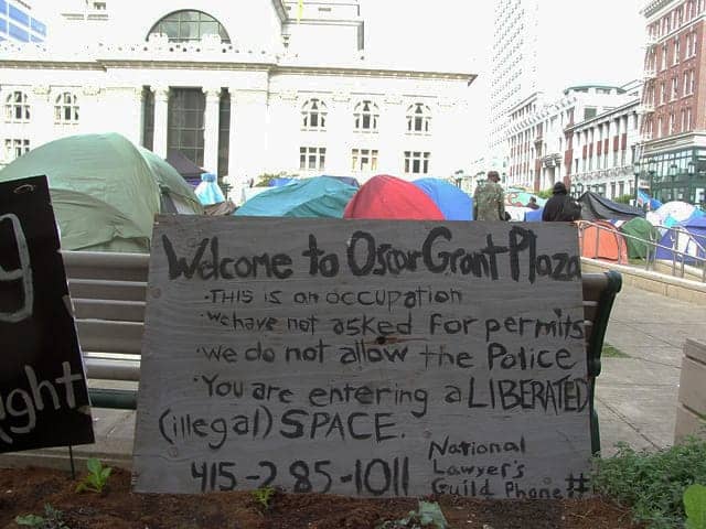 Occupy-Oakland-Welcome-to-Oscar-Grant-Plaza-102111-by-Dave-Id-Indybay, Whose streets? Oakland’s shadow government presses City Hall to end the occupation, Local News & Views 