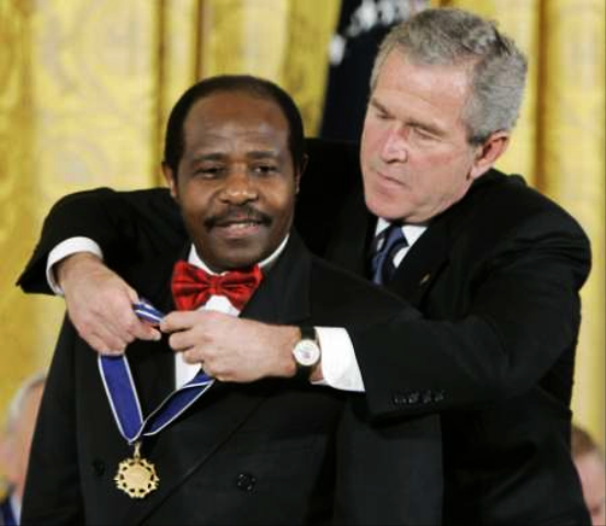 Paul-Rusesabagina-awarded-US-Presidential-Medal-of-Freedom-by-Pres.-GW-Bush-110905, ‘Good’ survivors of genocide and ‘bad’ survivors in the hands of Rwanda’s dictator and his agents, World News & Views 