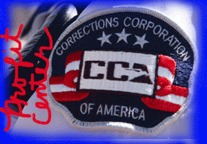 Corrections-Corp.-of-America-uniform-patch-Profit-Center, Riot at North Fork: Private prison exchanges security for profits, Abolition Now! 