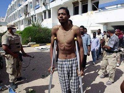 Pro-Qaddafi-Black-men-captured-by-rebels-in-Sirte-Libya-hospital-1011, Stop the wicked West! Out of the killing fields in Ivory Coast and Libya comes a new world order, World News & Views 