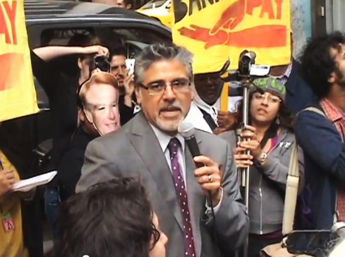Sup.-John-Avalos-speaks-on-muni-bank-at-Occupy-SF-0929111, Santa Rosa: Protesting Wells Fargo profit in private prisons and predatory lending, Local News & Views 