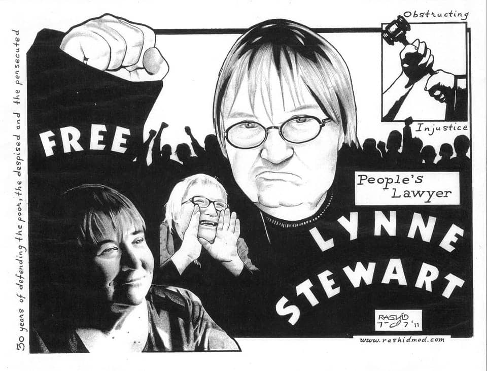 Lynne-Stewart-graphic-1211-by-Rashid-Johnson-web, Lynne Stewart on Attica and her case, Behind Enemy Lines 