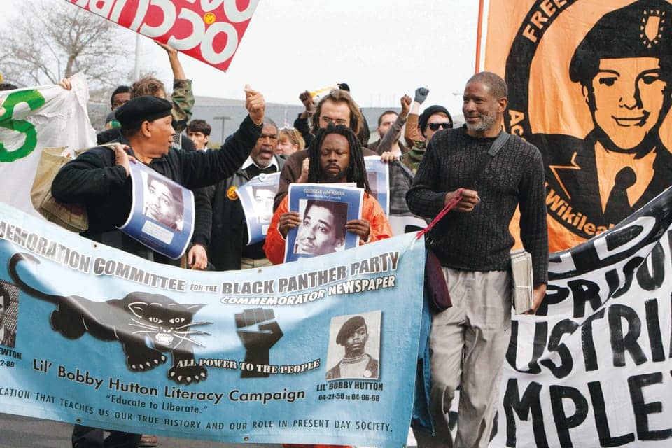 Occupy-San-Quentin-Melvin-Dickson-Gerald-Sanders-Jabari-Shaw-Ibrahim-Moss-022012-1-by-Malaika-web, 1,500 strong march against slavery, Local News & Views 