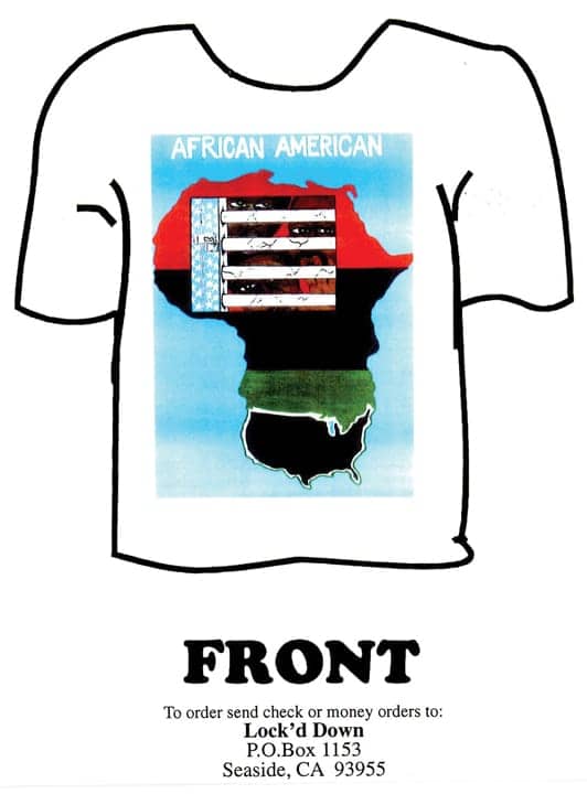 Dellano-Clevelands-T-shirt-front, Death row prisoner designs T-shirt, Abolition Now! 