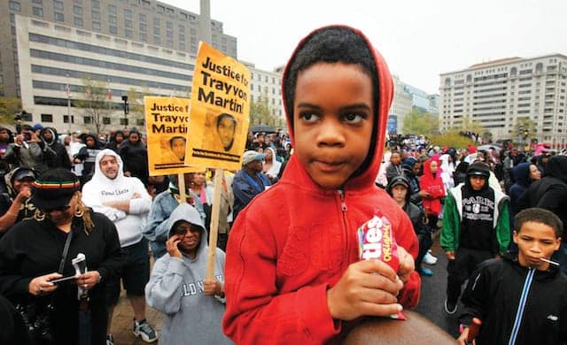 Trayvon-Martin-hoodie-rally-child-w-Skittles-03122, Potential for mass movement grows, News & Views 