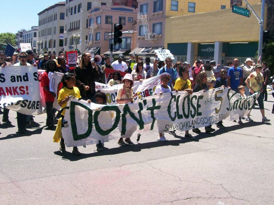 School-closure-protesters-march-from-dntn-Oakland-to-Lakeview-Elementary-Sit-In-062312-by-Yvonne-M-web, Lessons from Lakeview: Families and students of color in crisis, Local News & Views 