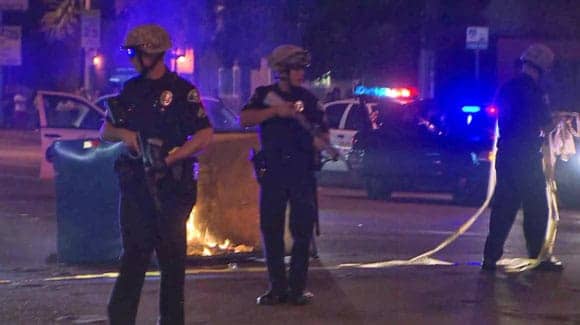 Anaheim-PD-guns-out-dumpster-burning-0712, Anaheim police kill again … and again, News & Views 