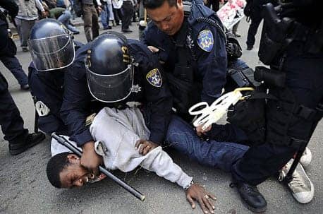 May_Day_General_Strike_young_Black_man_on_ground_tasered_dntn_Oakland_050112_by_Michael_Short_Special_to_Chron, SFPD facing people in crisis: No gun, no taser! Talk ‘em down, Local News & Views 