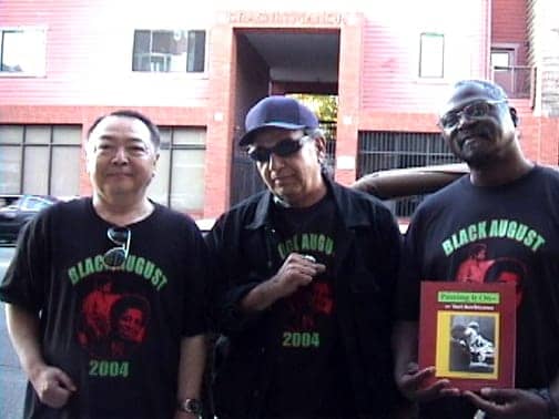 Richard-Aoki-Bato-Talamantez-Shaka-At-Thinnin-wearing-Black-August-2004-t-shirts, Distorting the legacy of Richard Aoki, Local News & Views 