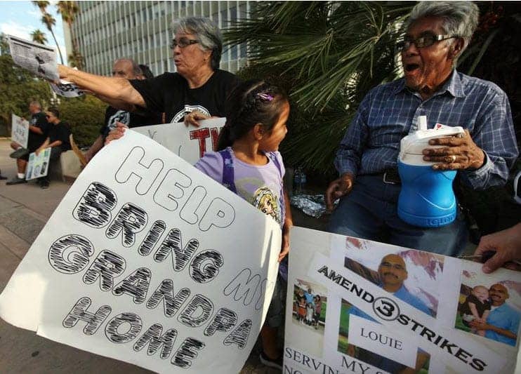 Three-Strikes-rally-Jocelynn-Regalado-5-great-grandfather-Aurelio-Cortez-Bakersfield-082912-by-Michael-Fagans-The-C, Voters lighten Three Strikes while increasing revenues for education, News & Views 