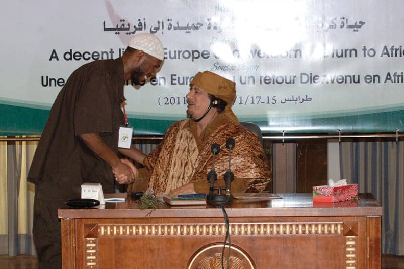 Malcolm-Muammar-Qaddafi-at-African-Migrants-Conf-011711-by-JR-web, Everywhere is war: European warlords strike again – this time in Mali, World News & Views 