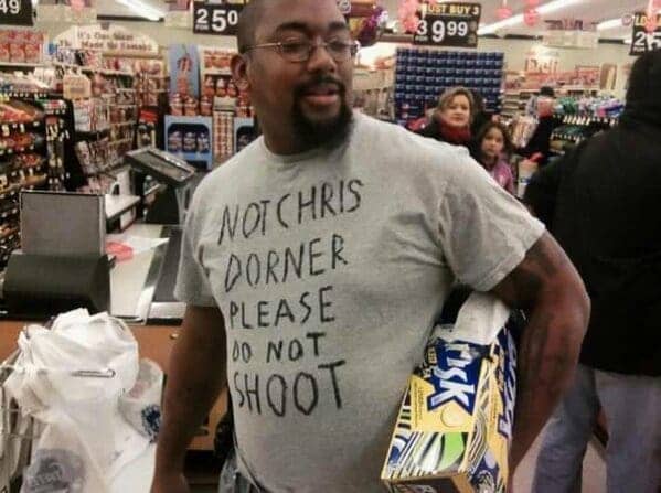 Not-Chris-Dorner-Please-do-not-shoot-T-shirt-worn-by-Black-man-shopping-021113, LAPD was never spooked by Christopher Dorner: Something don’t smell right, News & Views 