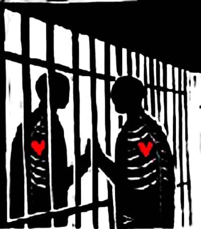 Love-through-prison-bars, Being on the outside, writing in, Behind Enemy Lines 