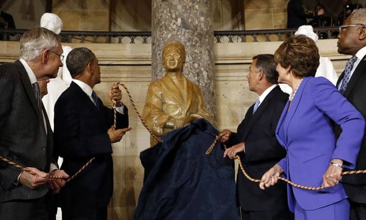 Rosa-Parks-statue-unveiled-Capitol-Statuary-Hall-Sen.-Harry-Reid-Pres.-Obama-Speaker-Boehner-Reps.-Nancy-Pelosi-Jame, Wanda’s Picks for March 2013, Culture Currents 