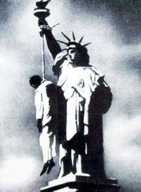 Statue-of-Liberty-lynching, Medical neglect and pepper spray bring death to mentally ill man in SCI Albion’s dark hole, Abolition Now! 