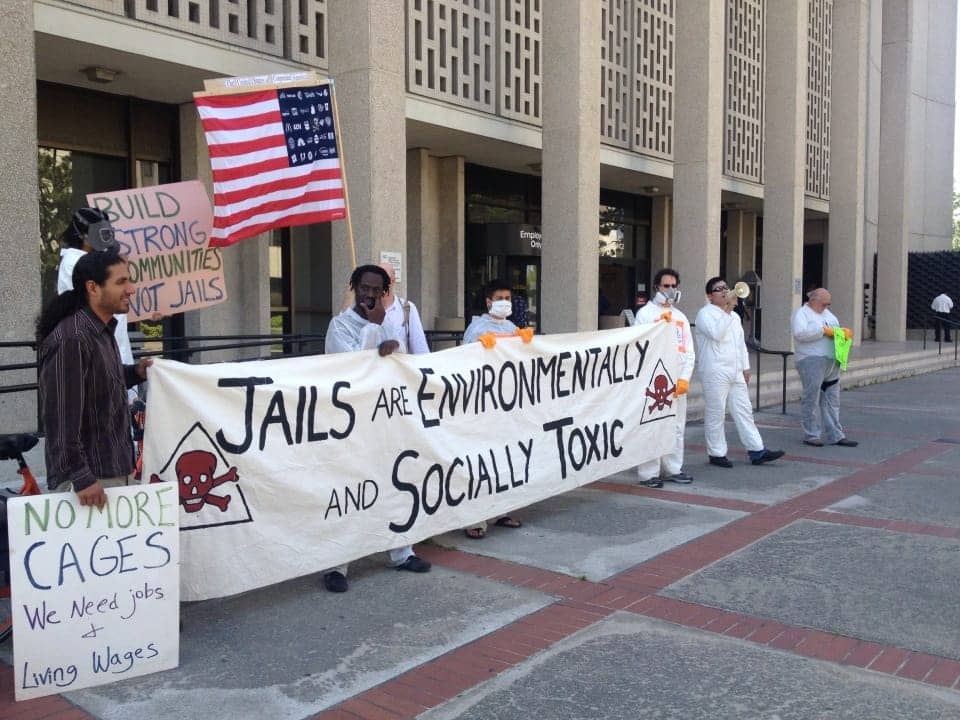CURB-Earth-Day-rally-Hall-of-Justice-Redwood-City-against-toxic-jail-042213, San Mateo County residents protest toxic jail on Earth Day, Local News & Views 