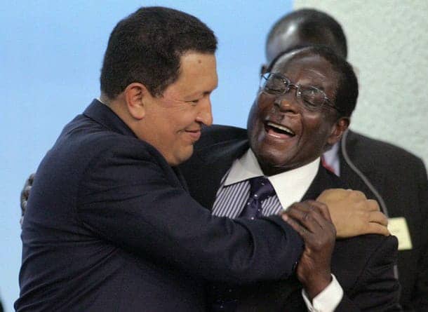 Hugo-Chavez-Robert-Mugabe-embrace-2004, Chavez’ legacy, African solidarity and the African American people, World News & Views 