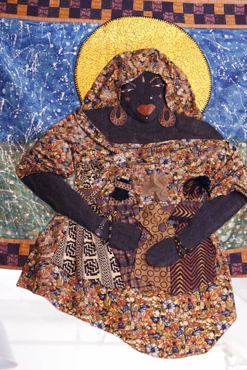 Charlotte-‘Mama-C’-O’Neal-‘Untitled’-mixed-media-on-fabric-by-Malaika-web, ‘The Black Woman Is God’ – Part II, Culture Currents 