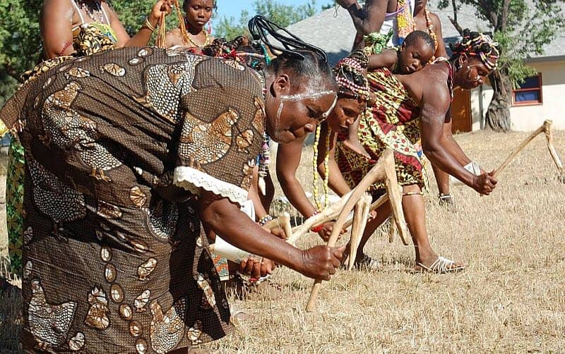 Chedepo-Grebo-Cultural-Festival-womens-planting-dance-at-Tarlesson-Farm, Liberian family finds agricultural refuge in California, invites public to African cultural festival July 7, Culture Currents 