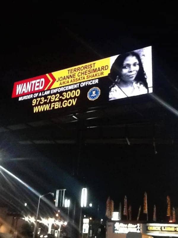 New-Jersey-billboard-erected-night-before-FBI-announcement-Assata-Shakur-050213, FBI calls political exile Assata Shakur a ‘terrorist’, News & Views 