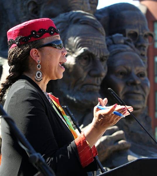 Ambassador-Attallah-Shabazz-speaks-at-dedication-Remember-Them-Champions-for-Humanity-053113-Oakland-by-Anda-Chu-Bay, Wanda’s Picks for June 2013, Culture Currents 
