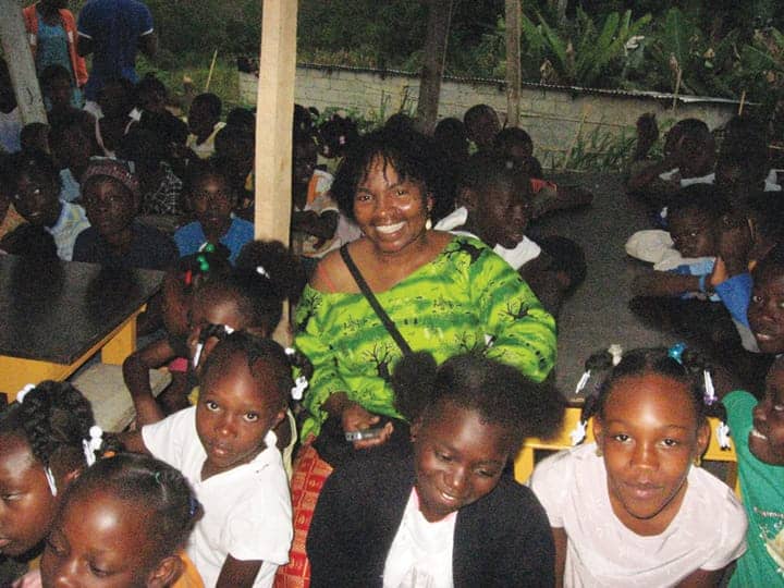 Haiti-Wanda-with-kids-at-Pou-Sol+¬y-Leve-0810-by-Wanda, Wanda Sabir and the Bay View save lives, Culture Currents 