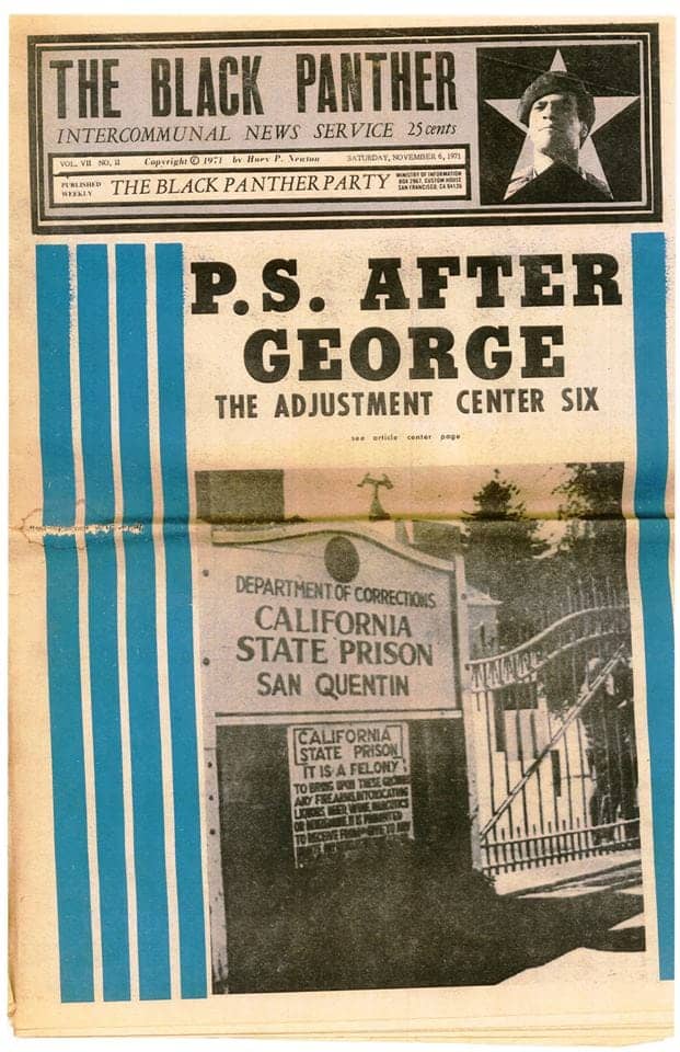 The-Black-Panther-newspaper-cover-P.S.-After-George-The-Adjustment-Center-six-aka-SQ6-110671, Demands from the San Quentin State Prison Adjustment Center, Behind Enemy Lines 