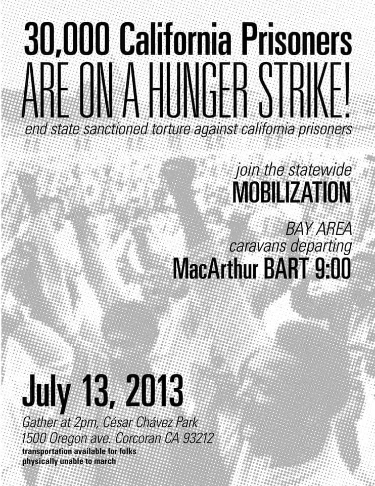 Corcoran-mobilization-30000-Cali-prisoners-are-on-hunger-strike-0713, California prisoners inspire the world, Abolition Now! 