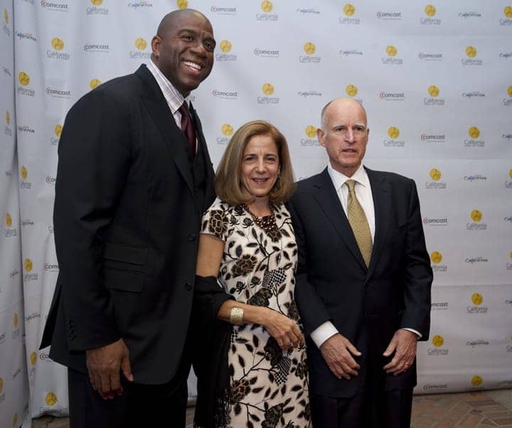 Magic-Johnson-Anne-Gust-Brown-Gov.-Jerry-Brown-at-California-Hall-of-Fame-induction-ceremony-Sacramento-120811-by-Hect, Jerry Brown in Germany: ‘From Dachau with love’, Behind Enemy Lines 