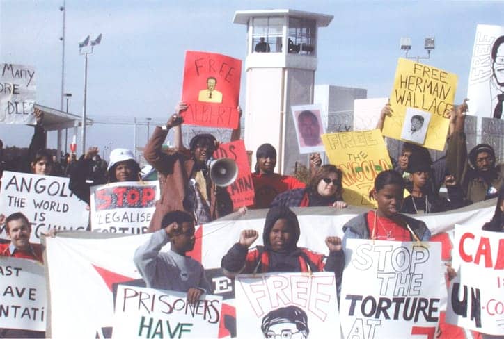 Angola-3-childrens-protest-c.-2005, Free Herman Wallace, purveyor of ‘Black Pantherism,’ fighting to the death, Behind Enemy Lines 