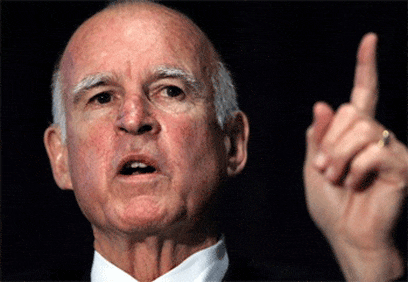 Gov.-Jerry-Brown-finger, Gov. Brown commits crimes against prisoners’ humanity for guards’ campaign contributions, Behind Enemy Lines 
