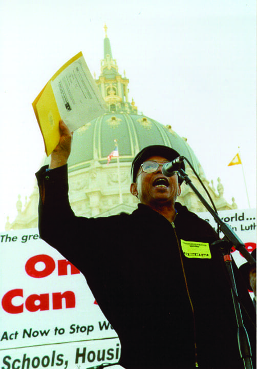 Willie-Ratcliff-speaks-at-2003-anti-war-rally-before-quarter-million-people-web, Dr. Willie Ratcliff on Black San Francisco, Local News & Views 