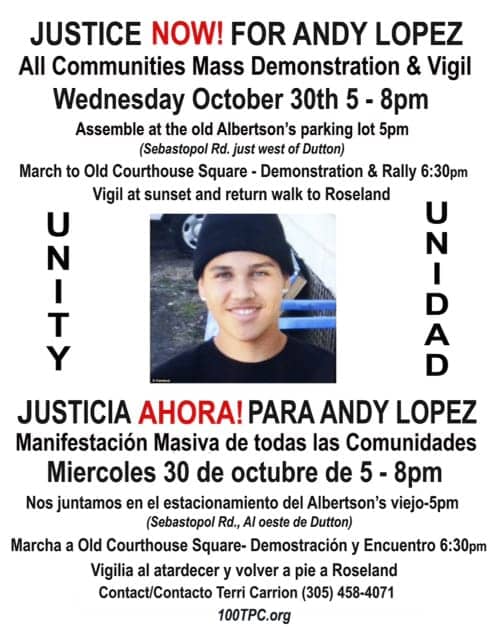 Justice-Now-for-AndyLopez-flier, Justice for Andy Lopez, 13: A child is dead at the hands of Sonoma County sheriff’s deputies, Local News & Views 