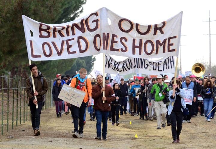 Chowchilla-Freedom-Rally-march-Bring-our-loved-ones-home-Overcrowding-death-012613-by-Bill-Hackwell, The too-many prisoners dilemma, Behind Enemy Lines 